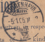 116387 1905 REGISTERED MAIL LONDON TO DENMARK/LATE FEE.