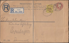 116391 1909 REGISTERED MAIL LINCOLN TO DENMARK.