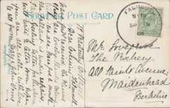 116395 1908 CORNWALL/FALMOUTH SKELETON DATE STAMP.