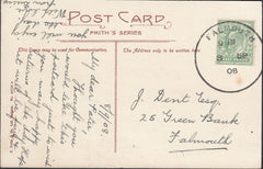 116396 1908 CORNWALL/FALMOUTH SKELETON DATE STAMP.