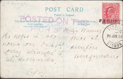 116398 1908 PAQUEBOT MAIL LISBON TO HEREFORDSHIRE.