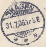 116407 1906 REGISTERED MAIL LONDON TO DENMARK/3D POSTAL STATIONERY CUTOUT.