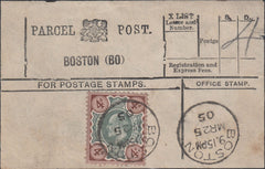 116409 1905 "BOSTON" PARCEL POST/4D (SG236).