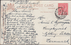 116413 1912 MAIL SOUTHALL TO DENMARK.