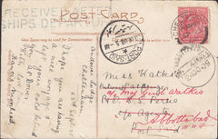 116423 1908 MAIL CHELTENHAM TO PORT SAID REDIRECTED TO INDIA.