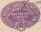 116424 1903 "PRICE'S PALMITINE CANDLES" ADVERTISING ENVELOPE.