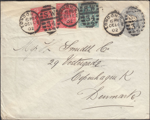 116426 1902 MAIL LONDON TO DENMARK/MIXED REIGNS.