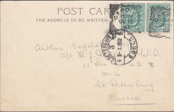 116427 1902 MAIL CARDIFF TO ST. PETERSBURG RUSSIA.