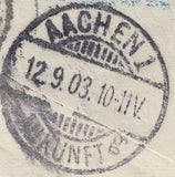 116429 1903 REGISTERED MAIL BERMONDSEY TO GERMANY.