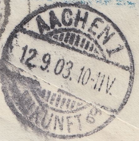 116429 1903 REGISTERED MAIL BERMONDSEY TO GERMANY.