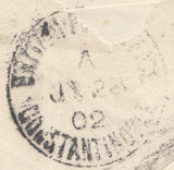 116437 1902 MAIL LONDON TO ATHENS REDIRECTED TO CONSTANTINOPLE.
