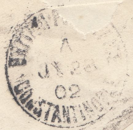 116437 1902 MAIL LONDON TO ATHENS REDIRECTED TO CONSTANTINOPLE.