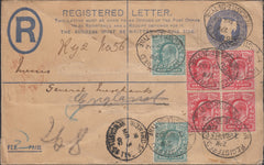 116444 1902 REGISTERED MAIL NEWCASTLE ON TYNE TO HAMBURG/MIXED REIGNS.