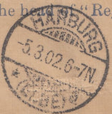 116444 1902 REGISTERED MAIL NEWCASTLE ON TYNE TO HAMBURG/MIXED REIGNS.