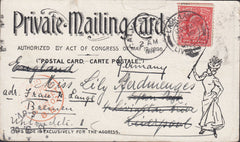 116445 1902 "PRIVATE MAILING CARD" GALVESTON TO LIVERPOOL REDIRECTED TO GERMANY.