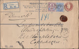 116453 1910 REGISTERED MAIL WEYBRIDGE TO DENMARK.