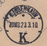 116453 1910 REGISTERED MAIL WEYBRIDGE TO DENMARK.
