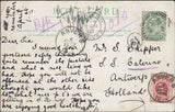 116456 1909 UNDERPAID MAIL CHADWELL TO "ANTWERP HOLLAND".