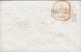 116854 1842 WAFER SEAL 'P' ON ENVELOPE LONDON TO LUDLOW.