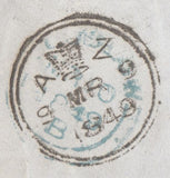 116865 1849 'LIEUTENANCY OFFICE/MIDDLESEX' 'PRESS-STUD' LETTER SEAL LONDON TO LUDLOW.