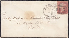 117066 1862 BRIDGENORTH SPOON ON COVER TO LONDON.