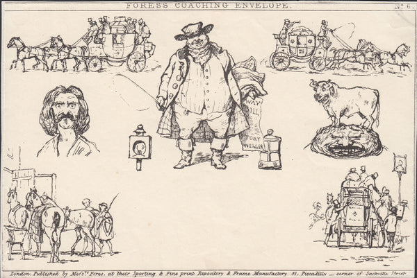 117076 1840 PROOF OF 'FORES'S COACHING ENVELOPE NO.6'.