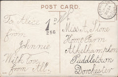 117127 1911 UNPAID MAIL FRAMPTON (DORSET) TO PUDDLETOWN.