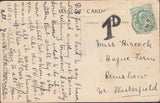 117190 1910 UNDERPAID NOVELTY POST CARD UPLYME (DORSET) TO CHESTERFIELD.