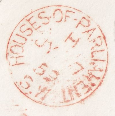 117205 1859 'HOUSES.OF.PARLIAMENT/S.W' DATE STAMP ON COVER.