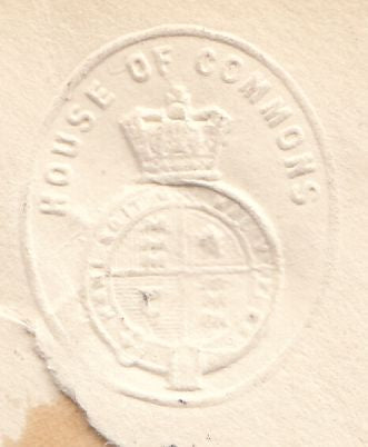 117226 1901 PARLIAMENTARY MAIL/'HOUSE OF COMMONS/40' DUPLEX/EMBOSSED FLAP.