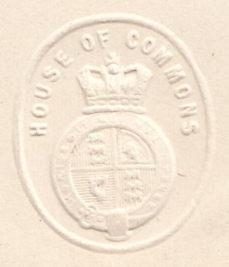117257 QV 1D PINK ENVELOPE UNUSED/'HOUSE OF COMMONS' EMBOSSED IMPRINT.