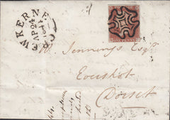 117316 PL.34 (QC)(SG8) ON COVER CREWKERNE TO EVERSHOT DORSET/'HASELBURY PENNY POST' (SO528).