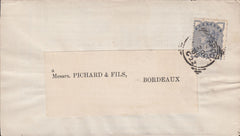 117341 1885 NEWSPAPER WRAPPER LIVERPOOL TO BORDEAUX.