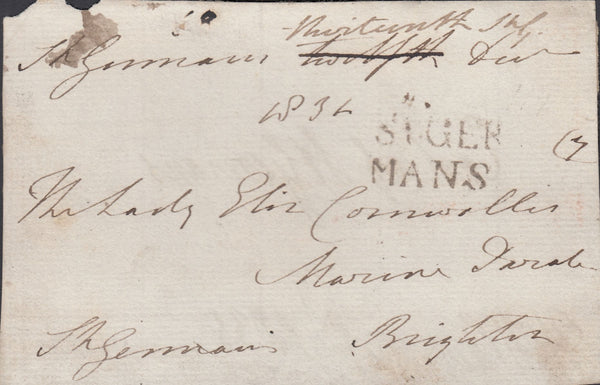 117344 1834 CORNWALL/'ST. GERMANS' HAND STAMP (CO307).
