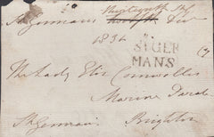 117344 1834 CORNWALL/'ST. GERMANS' HAND STAMP (CO307).