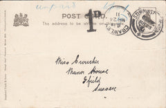 117380 1911 UNPAID MAIL STURMINSTER NEWTON TO IFIELD SUSSEX.