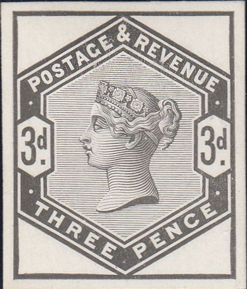 117425 1884 3D LILAC (SG191) CUT DOWN DIE PROOF WITHOUT CORNER LETTERS.