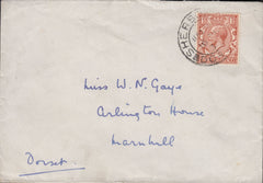 117479 1933 MAIL USED IN DORSET/'FOUND OPEN (OR TORN)/AND OFFICIALLY SECURED' LABEL.