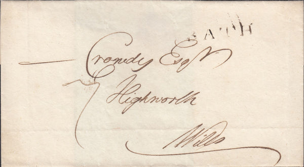 117498 1798-1807 SOMERSET/'BATH' HAND STAMP (SO77).