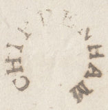 117499 1835 WILTS/'CHIPPENHAM' HORSESHOE STYLE HAND STAMP MILEAGE ERASED (WL158).