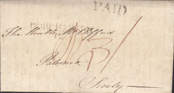 117508 1813 DORSET/'PAID' DISTINCTIVE HAND STAMP TYPE 58 (DT262).