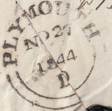 117512 1844 DORSET/'TOO LATE' DISTINCTIVE HAND STAMP OF SHERBORNE (DT533) ON COVER.