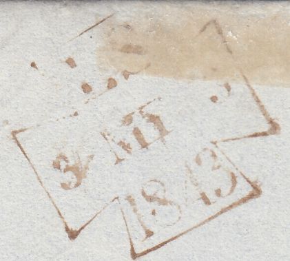 117540 1843 LONDON NO. '11' IN MALTESE CROSS ON COVER (SPEC B1uk).