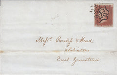 117566 1843 LONDON NO. '9' IN MALTESE CROSS ON COVER (SPEC B1ui).