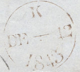 117572 1843 LONDON NO. '5' IN MALTESE CROSS ON COVER (SPEC B1ue).