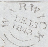 117572 1843 LONDON NO. '5' IN MALTESE CROSS ON COVER (SPEC B1ue).