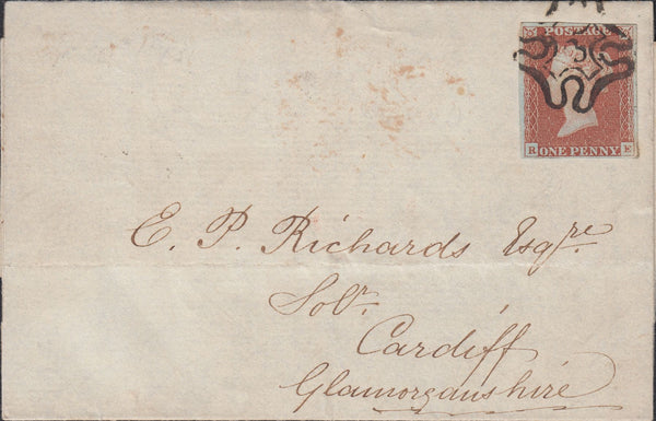 117574 1843 LONDON NO. '3' IN MALTESE CROSS ON COVER (SPEC B1uc).
