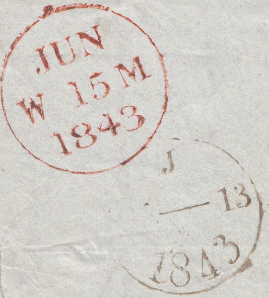 117577 1843 LONDON NO. '9' IN MALTESE CROSS ON COVER (SPEC B1ui).