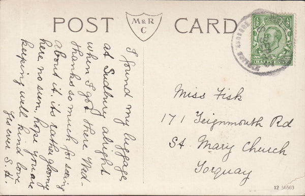 117602 1913 SUFFOLK/'NEWTON GREEN' RUBBER DATE STAMP.