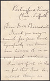 117613 1914 SUFFOLK/'POSLINGFIELD' RUBBER DATE STAMP ON MOURNING ENVELOPE WITH LETTER.